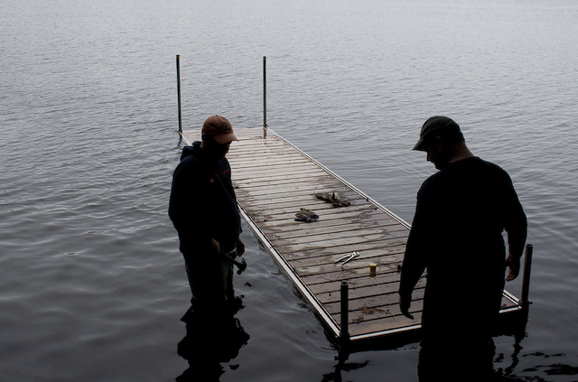 First renovation of the year, putting in the dock and adding a new door to the lanai.