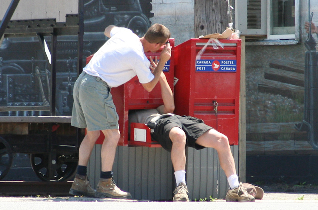 "Oh crap, next pickup's at noon, we'd better hurry!"